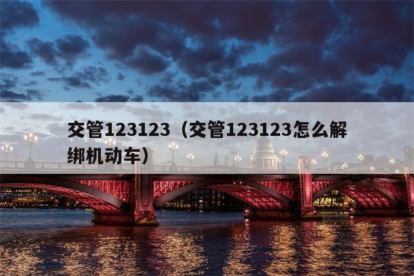 交管123123（交管123123怎么解绑机动车）