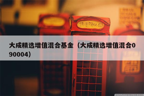 大成精选增值混合基金（大成精选增值混合090004）