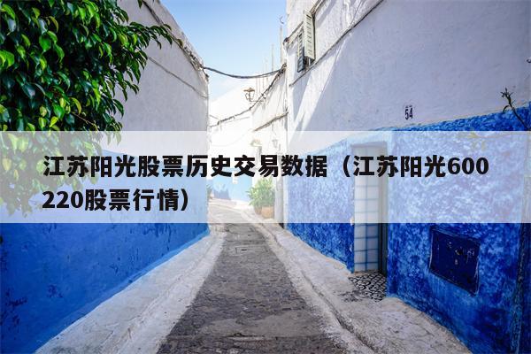 江苏阳光股票历史交易数据（江苏阳光600220股票行情）