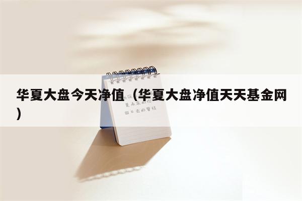 华夏大盘今天净值（华夏大盘净值天天基金网）