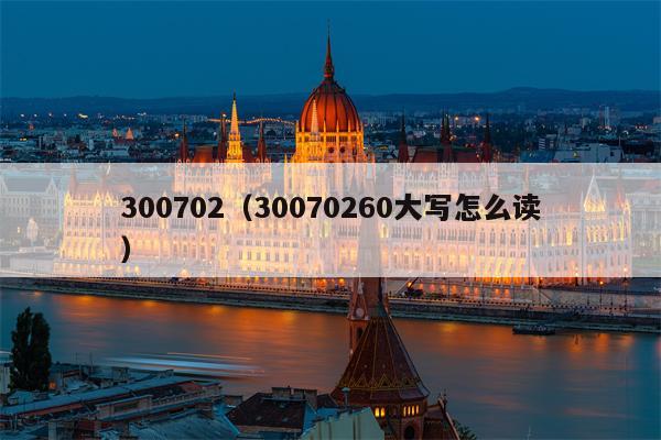 300702（30070260大写怎么读）