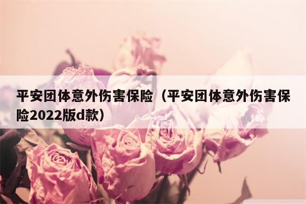 平安团体意外伤害保险（平安团体意外伤害保险2022版d款）