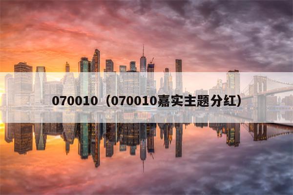 070010（070010嘉实主题分红）