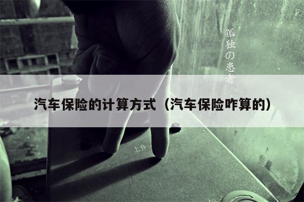 汽车保险的计算方式（汽车保险咋算的）