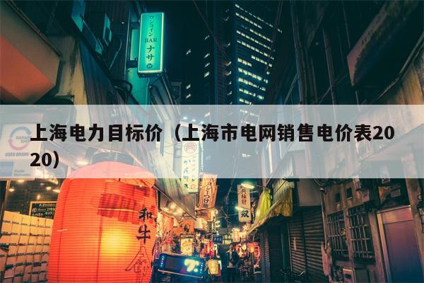 上海电力目标价（上海市电网销售电价表2020）
