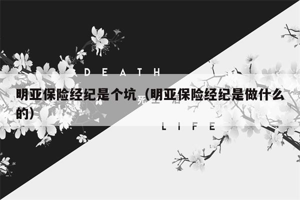 明亚保险经纪是个坑（明亚保险经纪是做什么的）