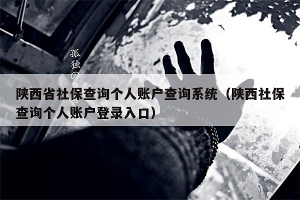 陕西省社保查询个人账户查询系统（陕西社保查询个人账户登录入口）
