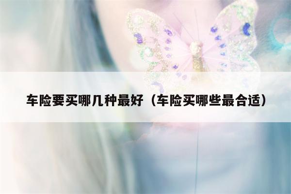 车险要买哪几种最好（车险买哪些最合适）