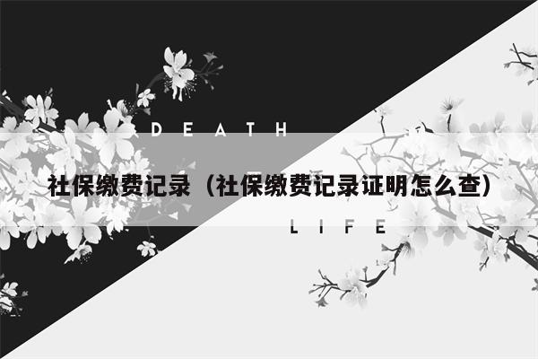 社保缴费记录（社保缴费记录证明怎么查）