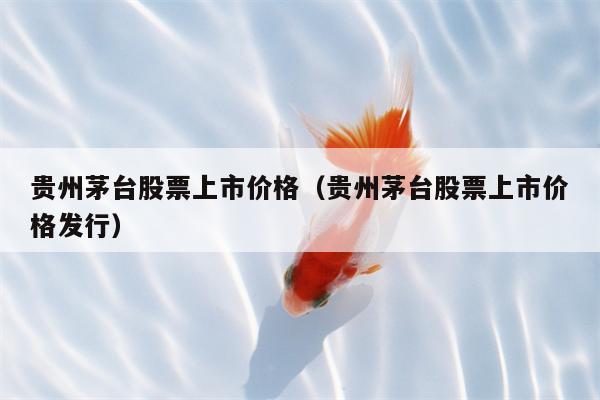 贵州茅台股票上市价格（贵州茅台股票上市价格发行）