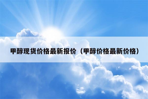 甲醇现货价格最新报价（甲醇价格最新价格）