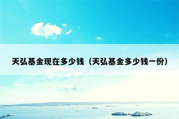 天弘基金现在多少钱（天弘基金多少钱一份）