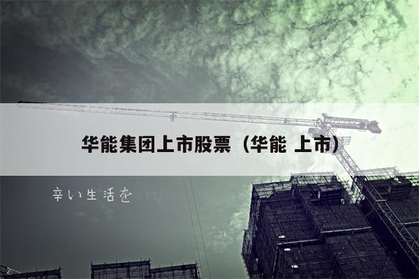 华能集团上市股票（华能 上市）