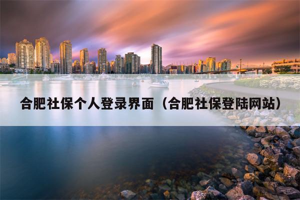 合肥社保个人登录界面（合肥社保登陆网站）