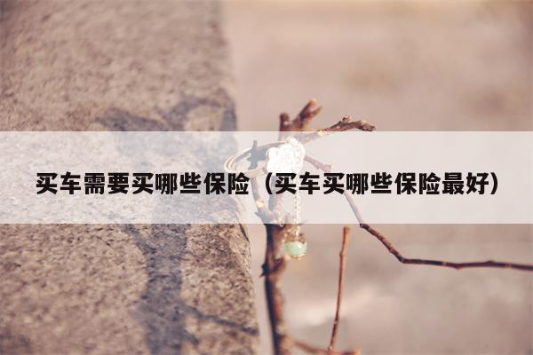 买车需要买哪些保险（买车买哪些保险最好）