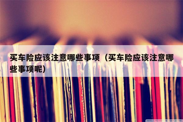买车险应该注意哪些事项（买车险应该注意哪些事项呢）
