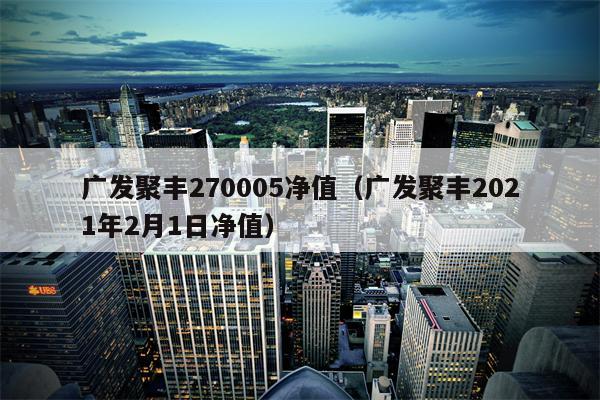 广发聚丰270005净值（广发聚丰2021年2月1日净值）