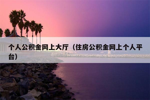 个人公积金网上大厅（住房公积金网上个人平台）