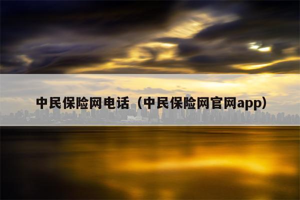 中民保险网电话（中民保险网官网app）
