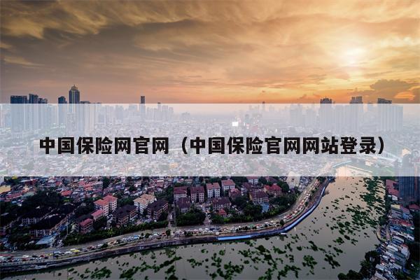中国保险网官网（中国保险官网网站登录）