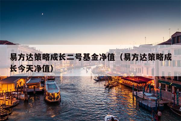 易方达策略成长二号基金净值（易方达策略成长今天净值）