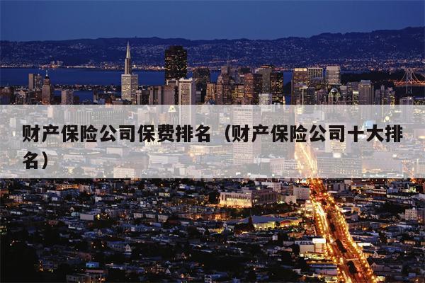 财产保险公司保费排名（财产保险公司十大排名）
