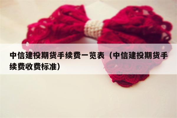 中信建投期货手续费一览表（中信建投期货手续费收费标准）