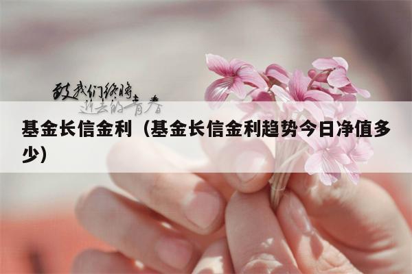 基金长信金利（基金长信金利趋势今日净值多少）