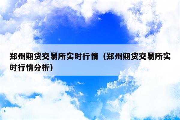 郑州期货交易所实时行情（郑州期货交易所实时行情分析）