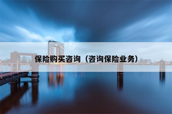 保险购买咨询（咨询保险业务）