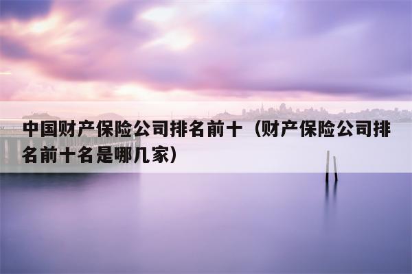 中国财产保险公司排名前十（财产保险公司排名前十名是哪几家）