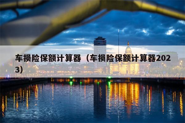 车损险保额计算器（车损险保额计算器2023）