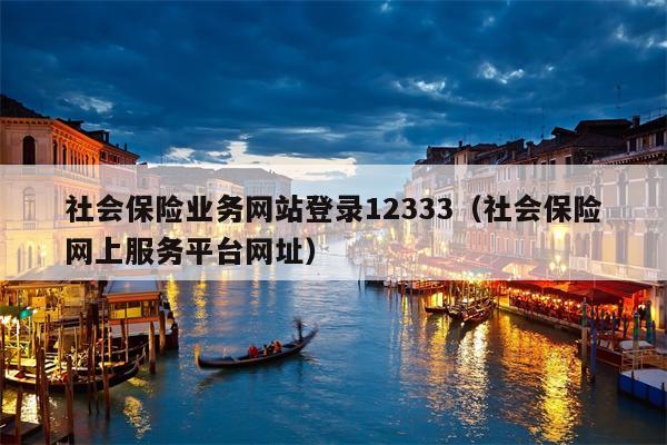 社会保险业务网站登录12333（社会保险网上服务平台网址）