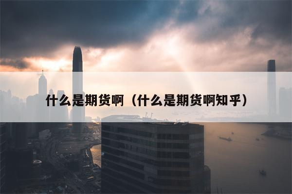 什么是期货啊（什么是期货啊知乎）