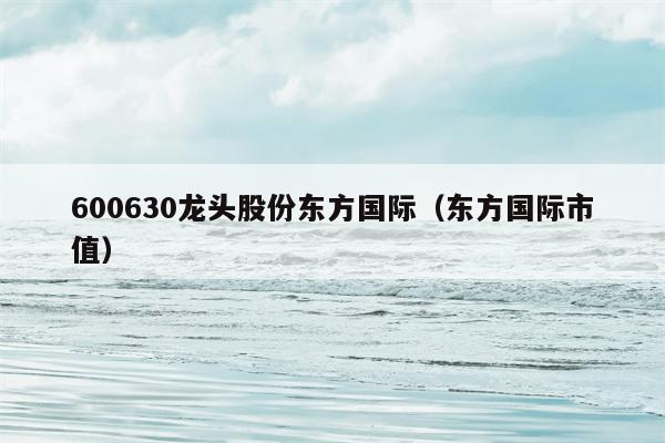 600630龙头股份东方国际（东方国际市值）