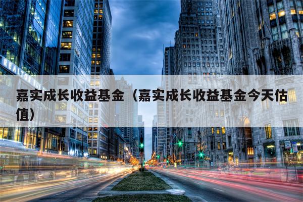 嘉实成长收益基金（嘉实成长收益基金今天估值）