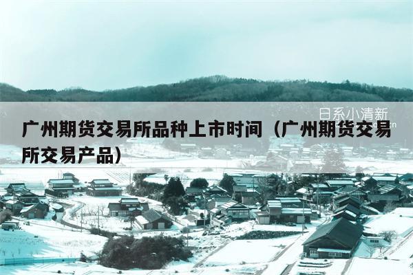 广州期货交易所品种上市时间（广州期货交易所交易产品）