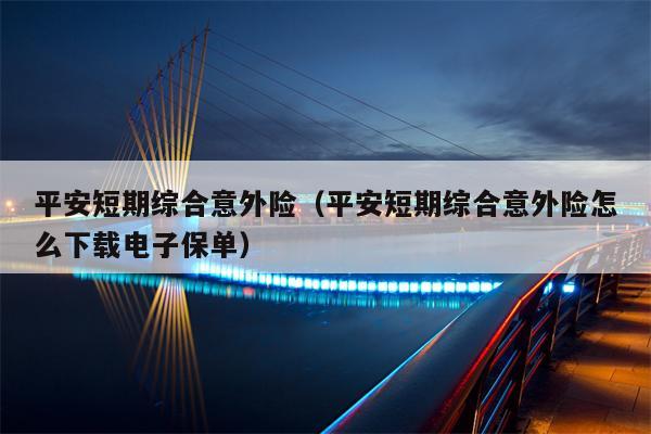 平安短期综合意外险（平安短期综合意外险怎么下载电子保单）