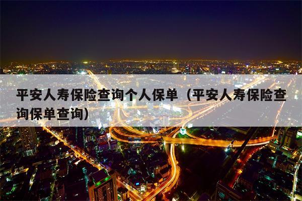 平安人寿保险查询个人保单（平安人寿保险查询保单查询）