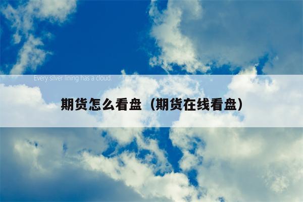 期货怎么看盘（期货在线看盘）