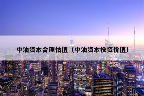 中油资本合理估值（中油资本投资价值）