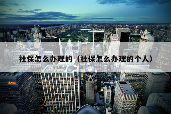 社保怎么办理的（社保怎么办理的个人）