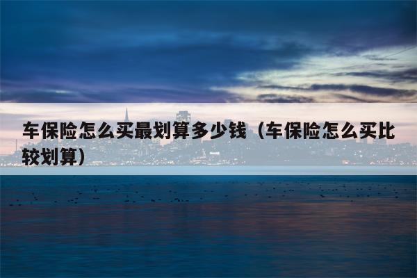 车保险怎么买最划算多少钱（车保险怎么买比较划算）