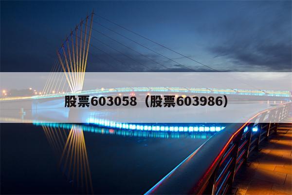 股票603058（股票603986）