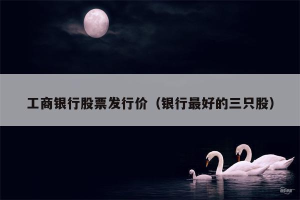 工商银行股票发行价（银行最好的三只股）