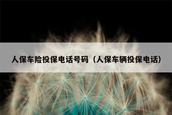 人保车险投保电话号码（人保车辆投保电话）