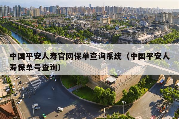中国平安人寿官网保单查询系统（中国平安人寿保单号查询）