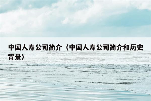 中国人寿公司简介（中国人寿公司简介和历史背景）