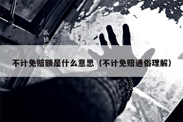 不计免赔额是什么意思（不计免赔通俗理解）