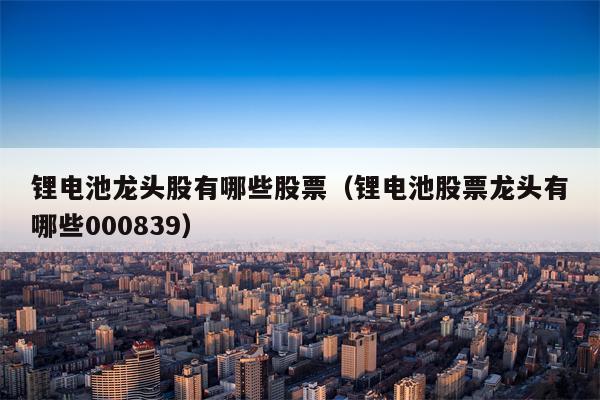 锂电池龙头股有哪些股票（锂电池股票龙头有哪些000839）